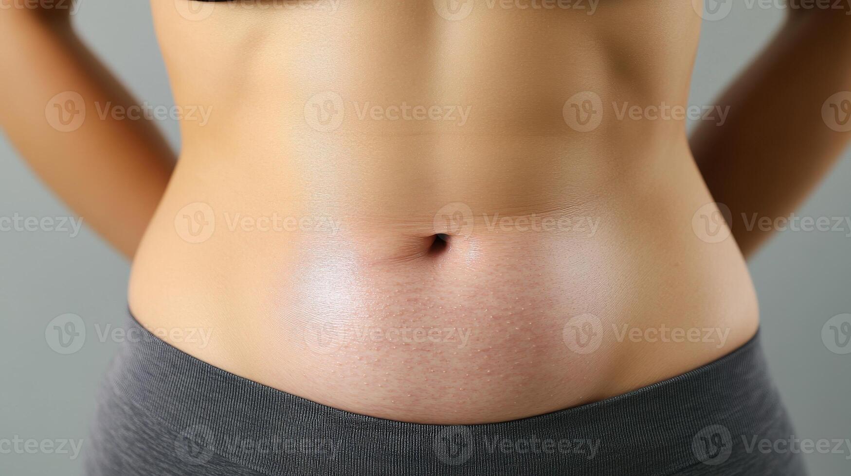 A woman's stomach with a large belly photo