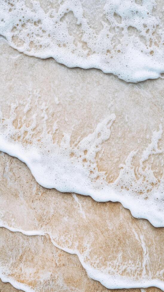 Serene Beach Waves A Captivating Coastal Scene photo