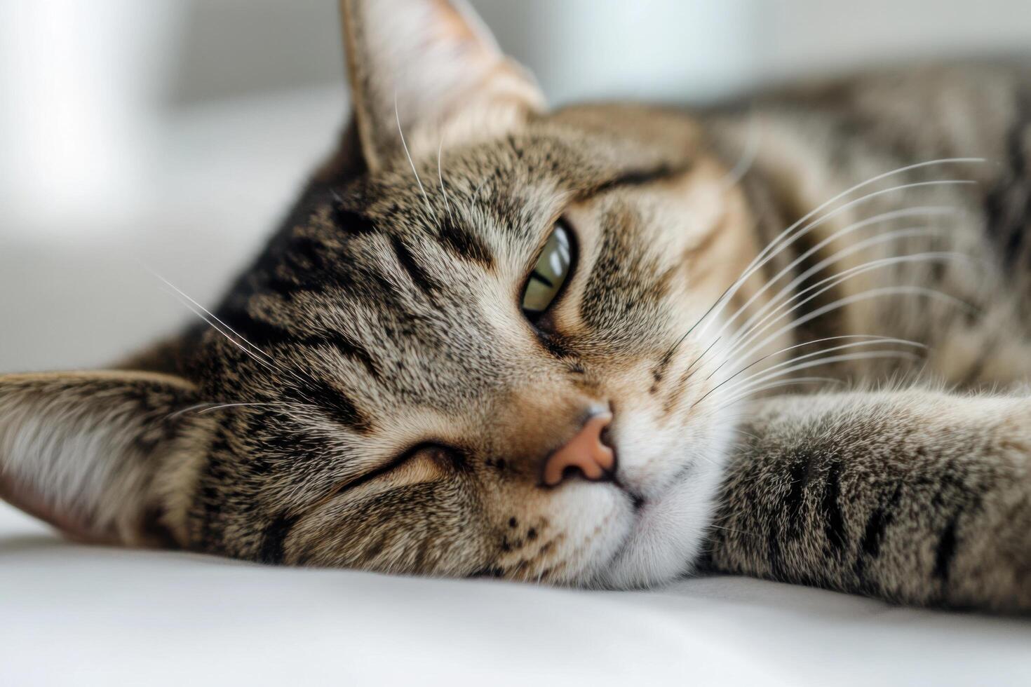 of a Sleepy Tabby Cat photo