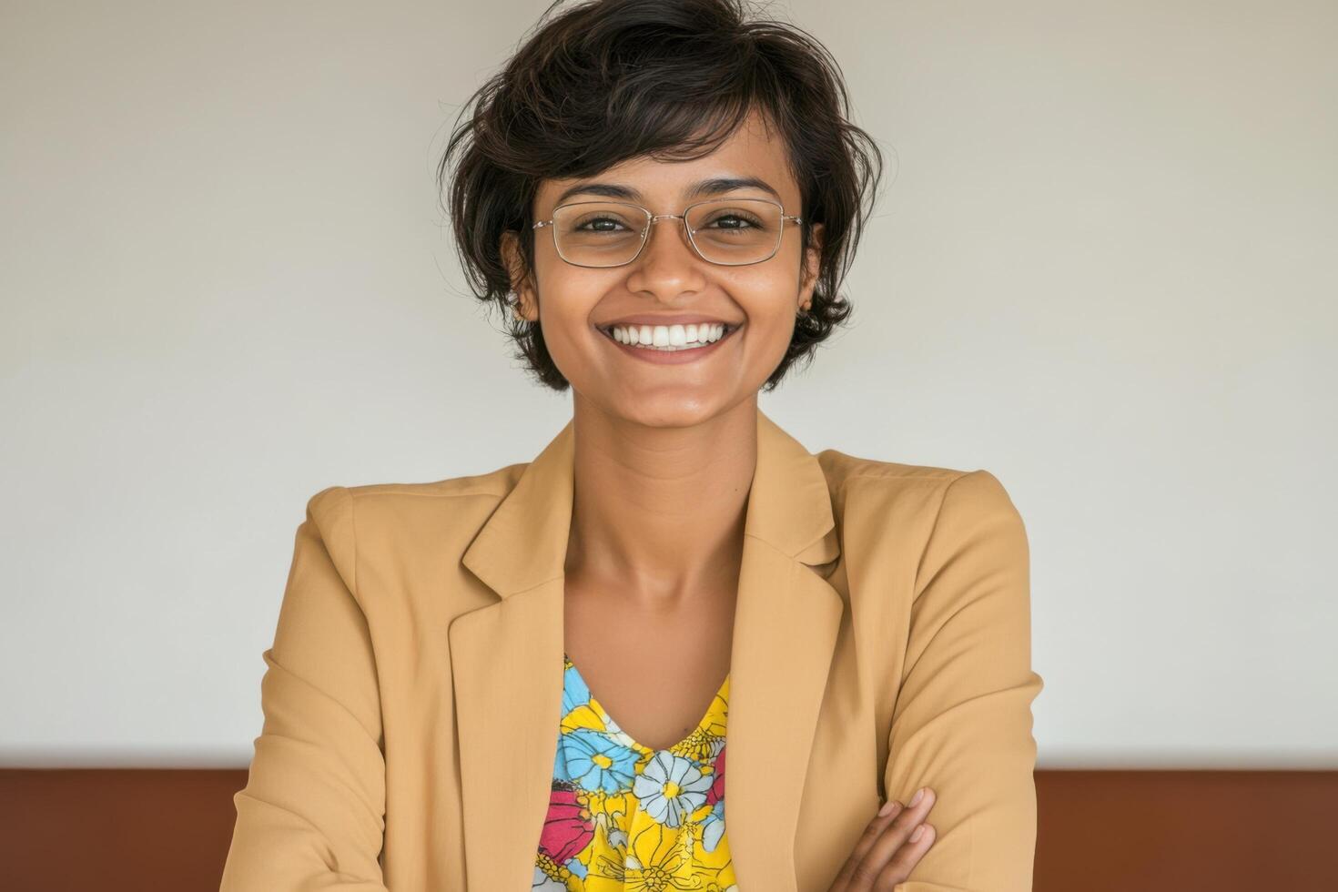 Smiling Professional Woman in a Business Setting photo