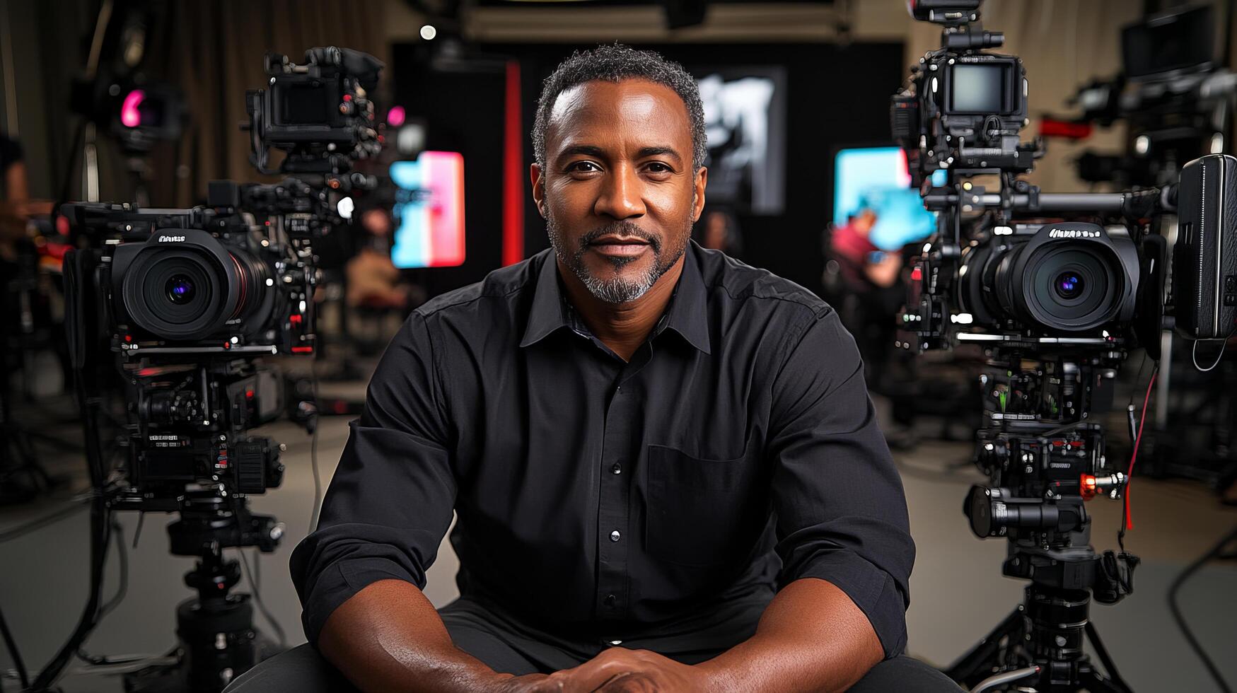 Professional Cinematographer in a High Tech Studio Environment photo
