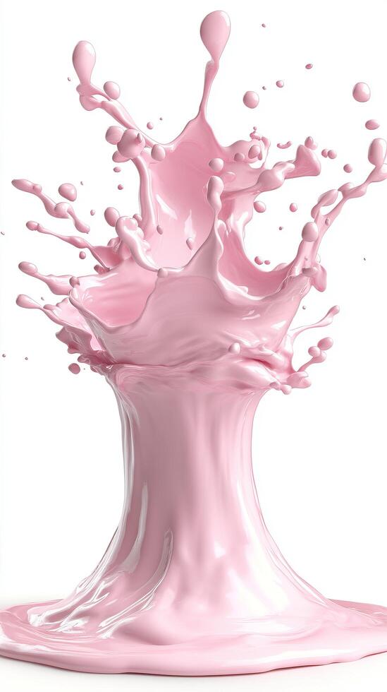 A pink liquid splashing into the air photo