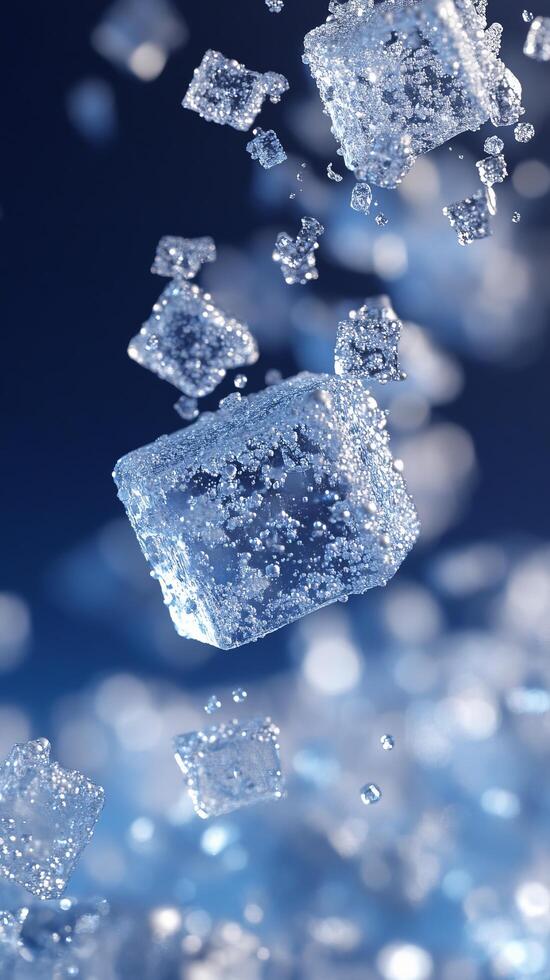 Mesmerizing Dance of Ice Crystals A Captivating Macro Exploration of Frozen Waters Intricate Beauty, Revealing the Exquisite Textu photo