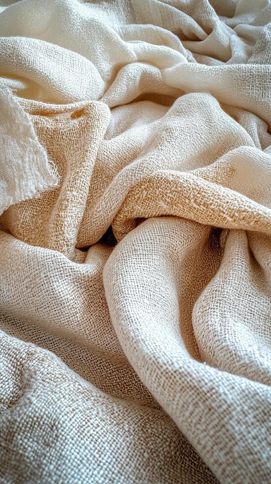 Creamy Beige Fabric Texture A Soft, Elegant, and Cozy Textile Background for Home Decor, Interior Design, and Fashion. This image photo