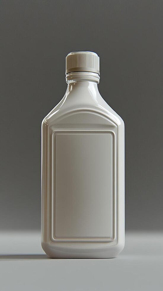 Blank White Plastic Bottle Mockup Clean, Simple Packaging Design Template for Drinks, Product Branding, and Commercial Use. Studi photo