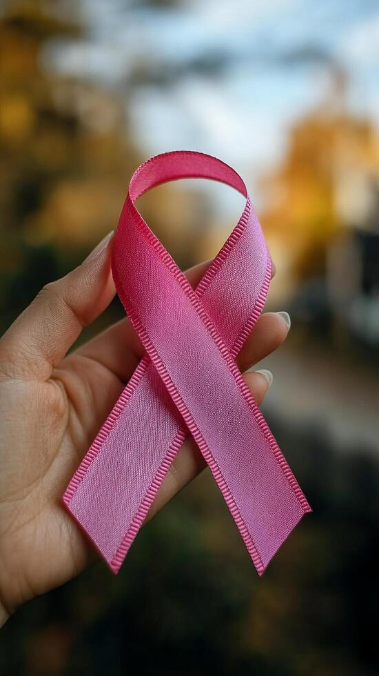Pink Ribbon A Symbol of Breast Cancer Awareness, Support, and Hope. Show your solidarity, support research, and help those affecte photo