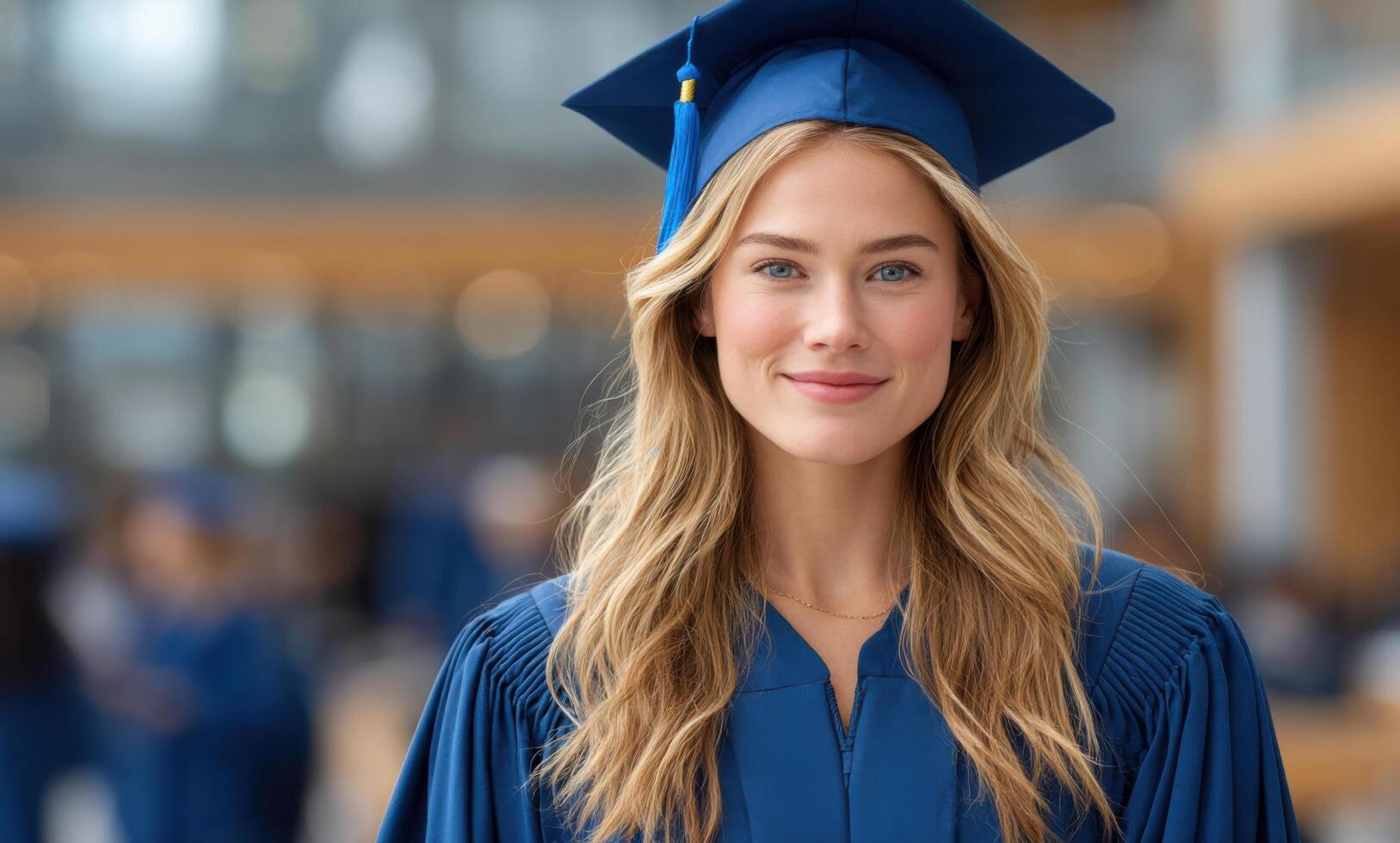 A Portrait of a Happy Graduate Celebrating Education, Success, and the Future. This image captures a young womans joy and accompli photo