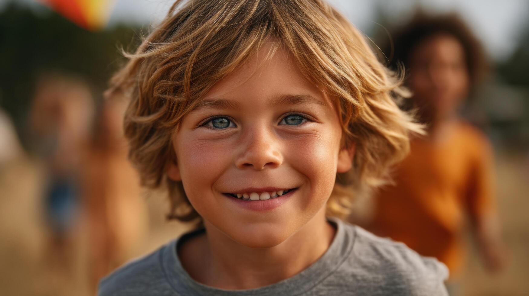 A Happy Childs Portrait A Captivating Image of Joy and Innocence. This heartwarming photo captures the radiant smile of a young bo