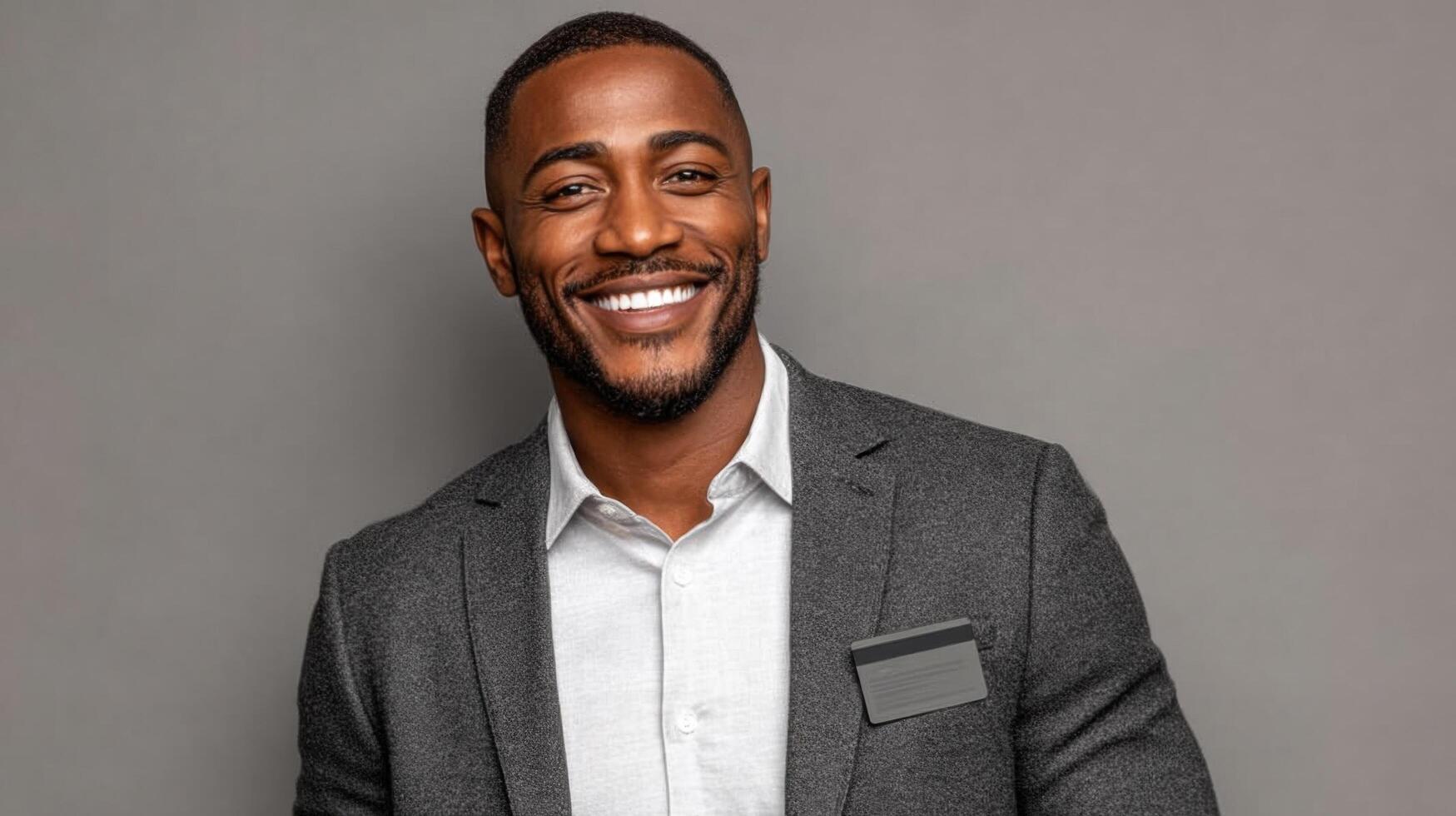 Portrait of a Confident and Successful African American Businessman. A professional image depicting a happy, well dressed man in photo