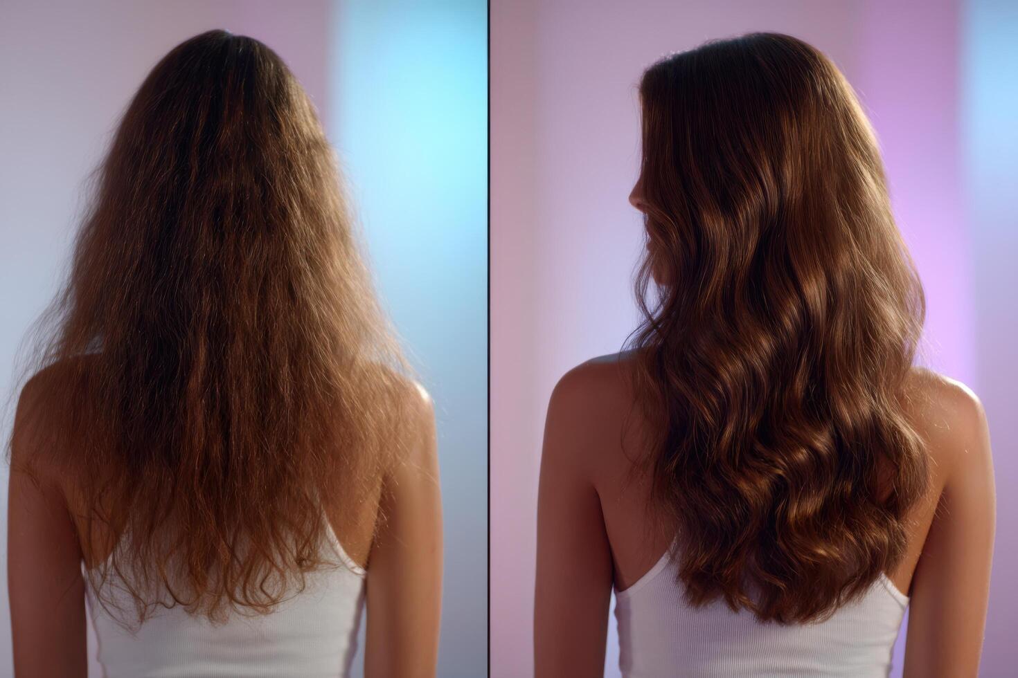 Dramatic Hair Transformation Before After. See how this woman achieves stunning waves and volume with the right hair care and st photo