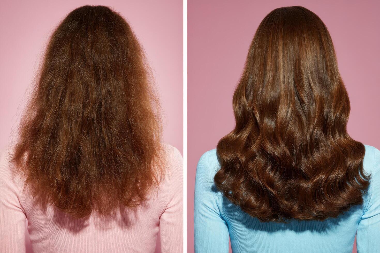 Dramatic Hair Transformation Before After. See how a simple hair treatment can change your look completely, achieving healthy, sh photo