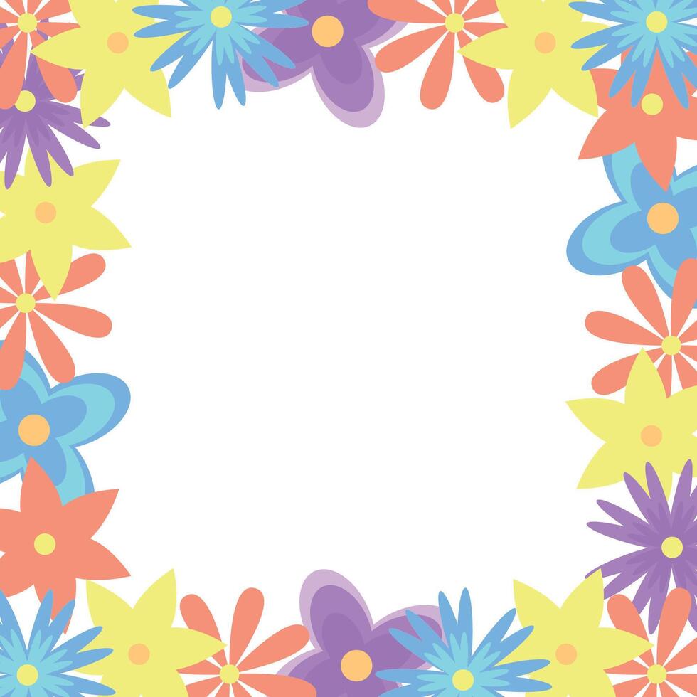 Frame with flowers and white background. Flora. Seasonal flowers. Holiday. vector