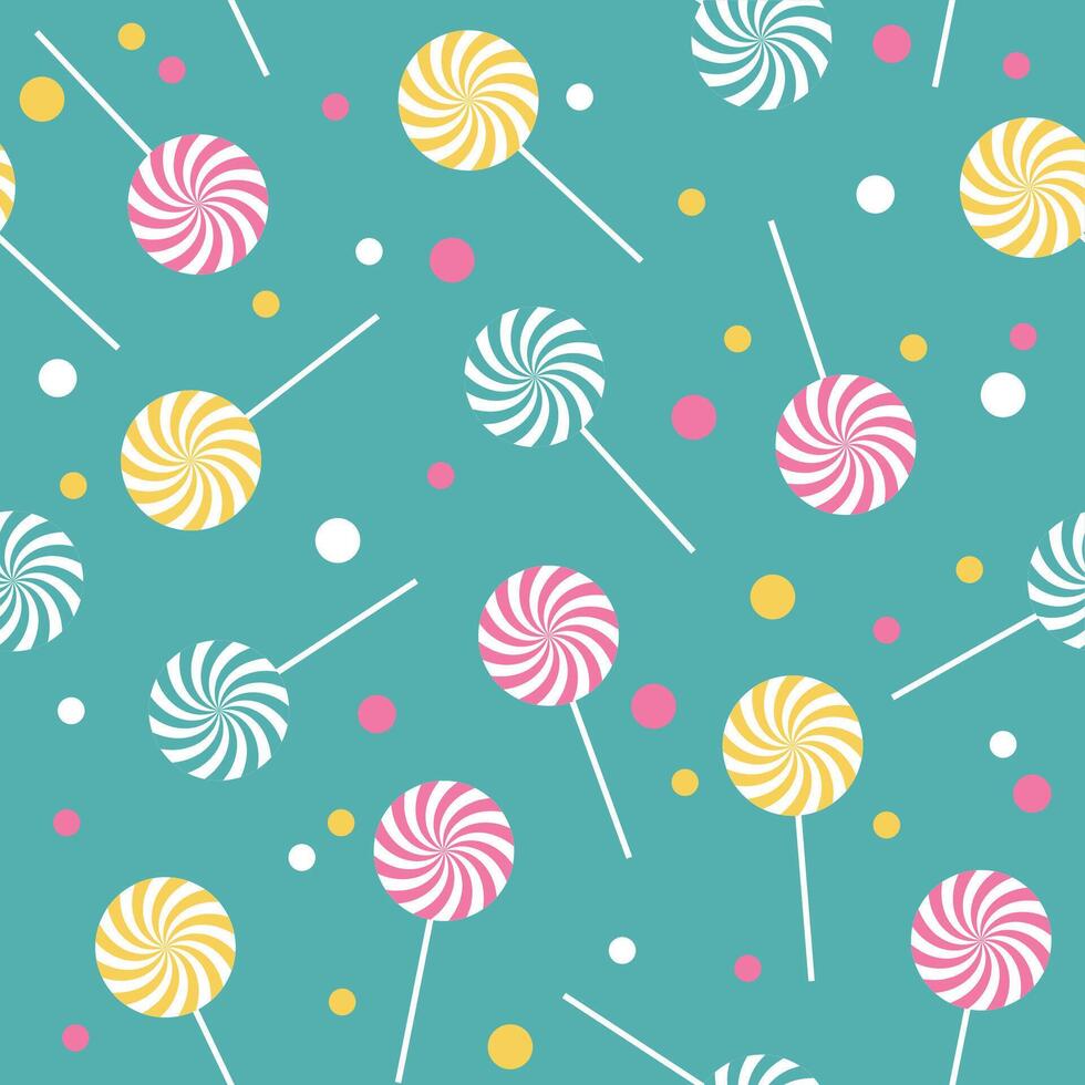 Seamless retro pattern with lollipops vector