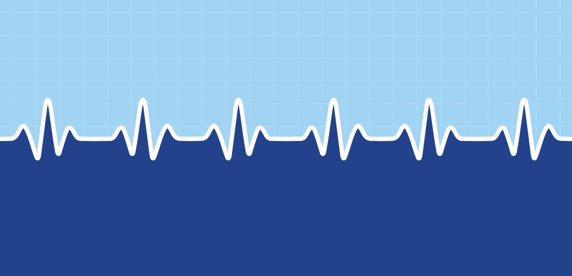 Electrocardiogram on a blue background illustration vector