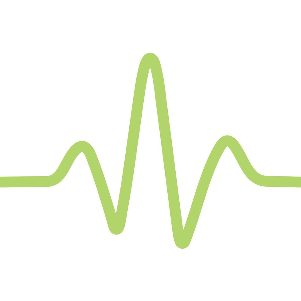 Green color line art heart rate icon illustration vector