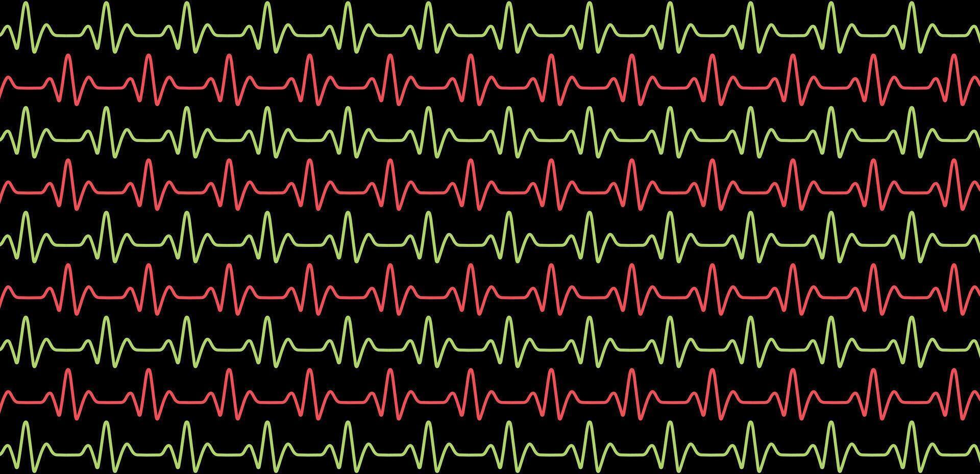 Heartbeat graph seamless geometric pattern design vector