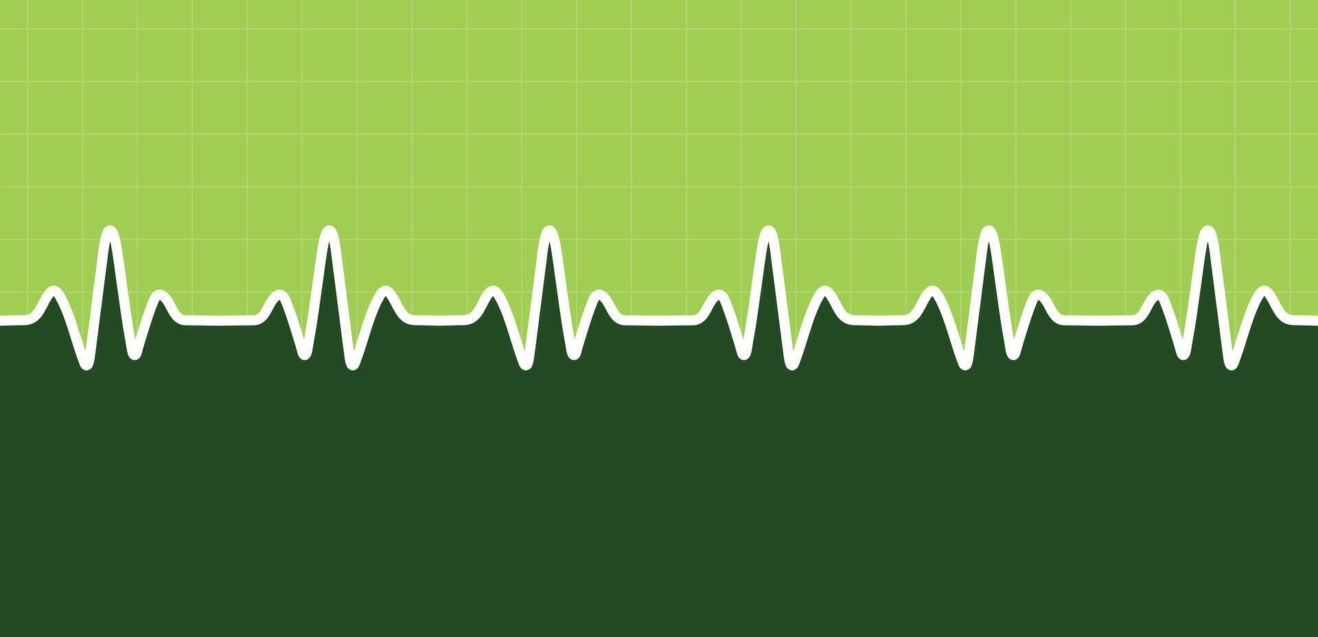 Electrocardiogram on a green background illustration vector