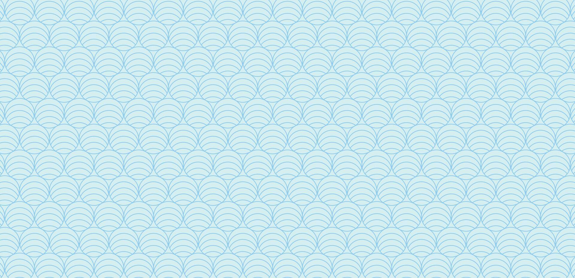 Circle line art seamless geometric pattern design in blue vibe vector