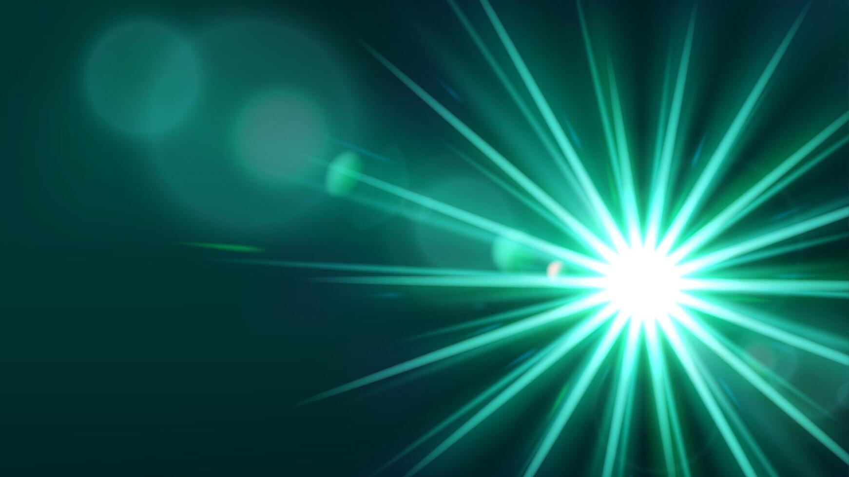 Blue Green Flare Light With Lens Flare, Illustration vector