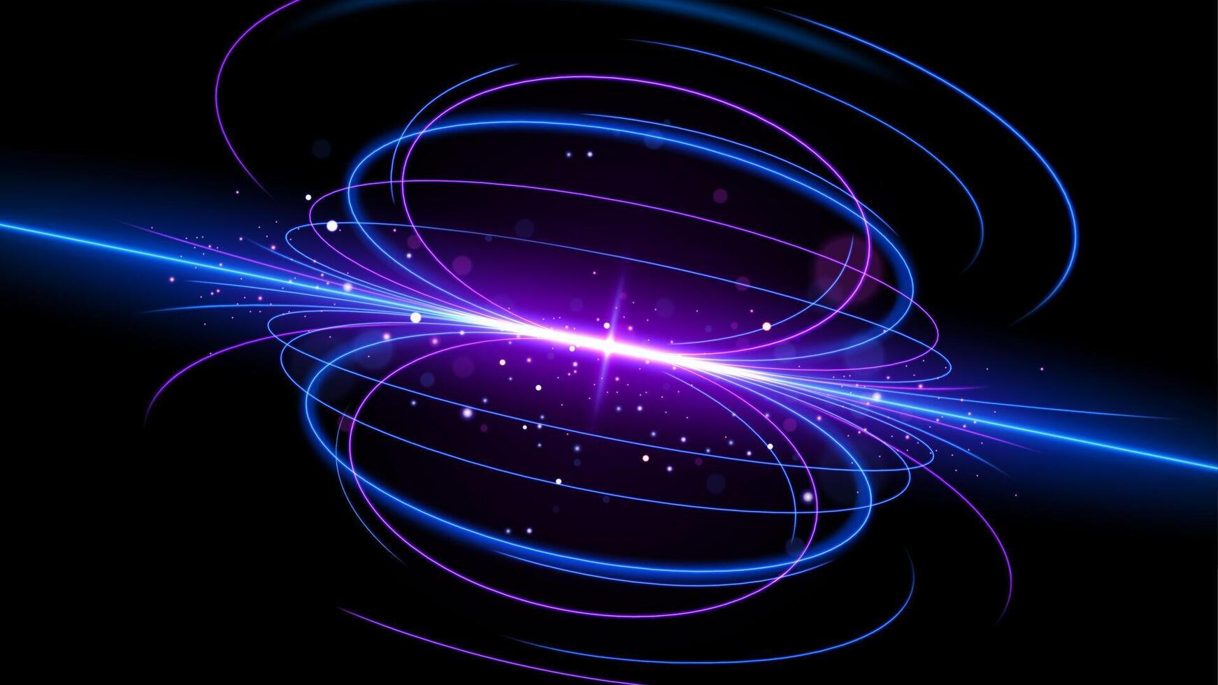 Amazing Magnetic Field Light Effect with Sparks, Illustration vector