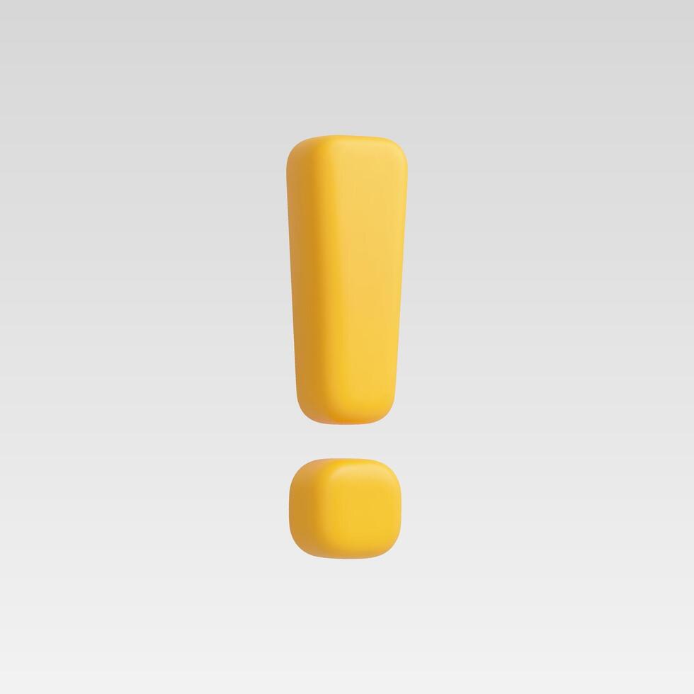 3d Realistic Exclamation sign icon illustration vector