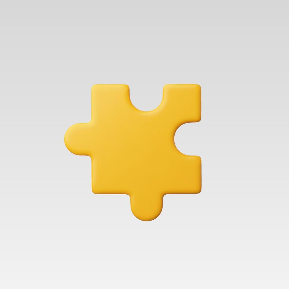 Single yellow puzzle piece on white background vector
