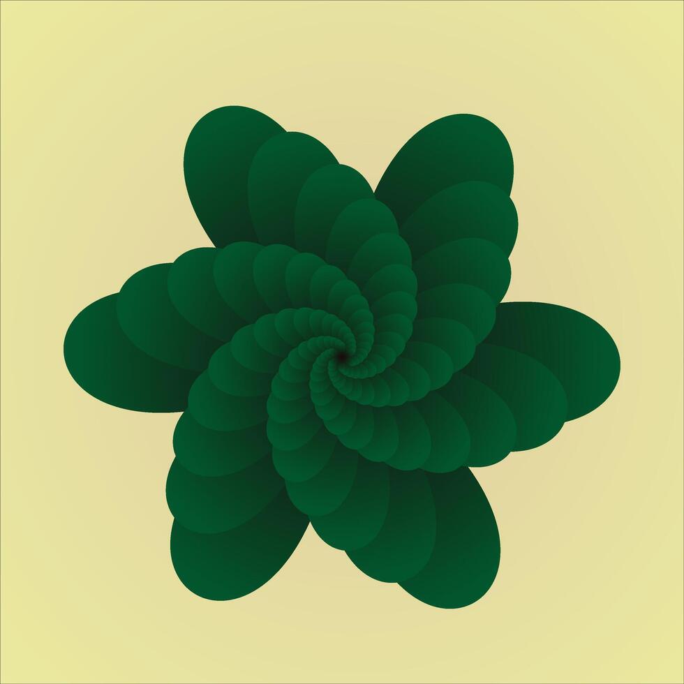 Abstract green color flower art vector