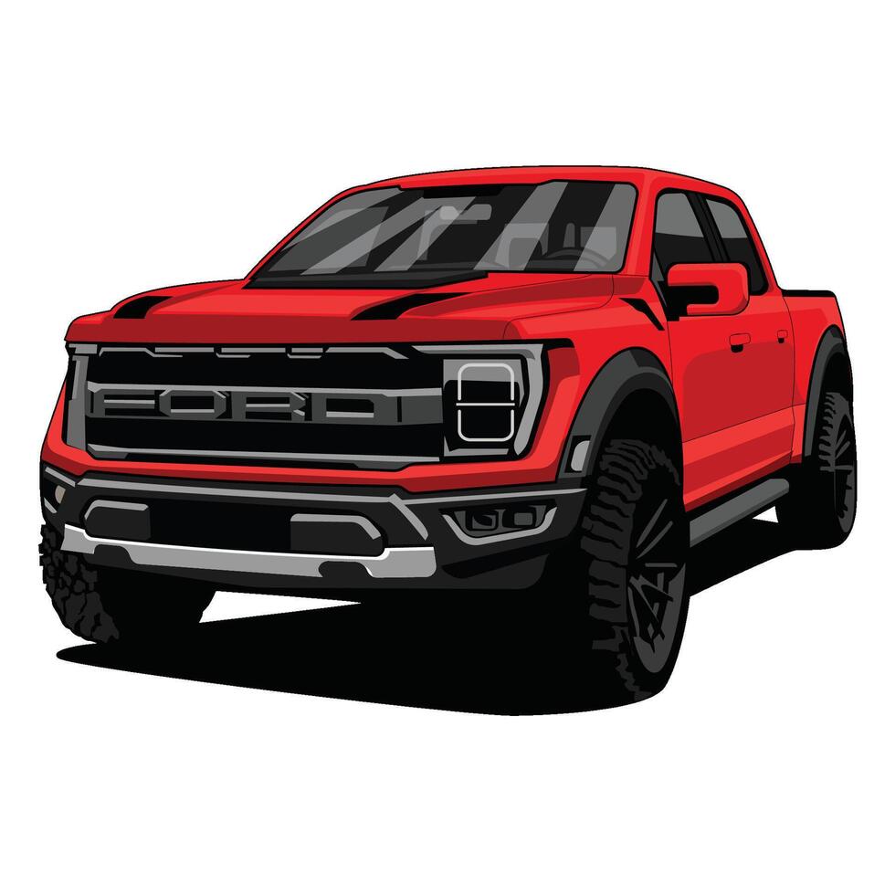 Ford raptor truck vehicle illustration vector