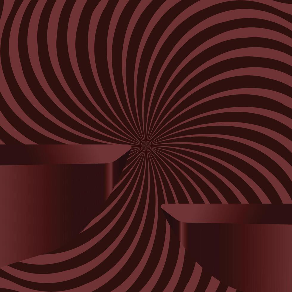 Dark Brown Spiral Background with 3D Podium Design vector