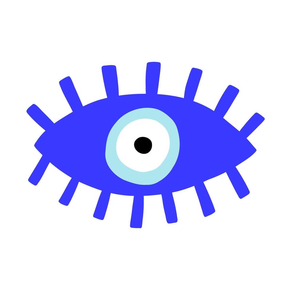 Eye evil turkish bead blue simple vector