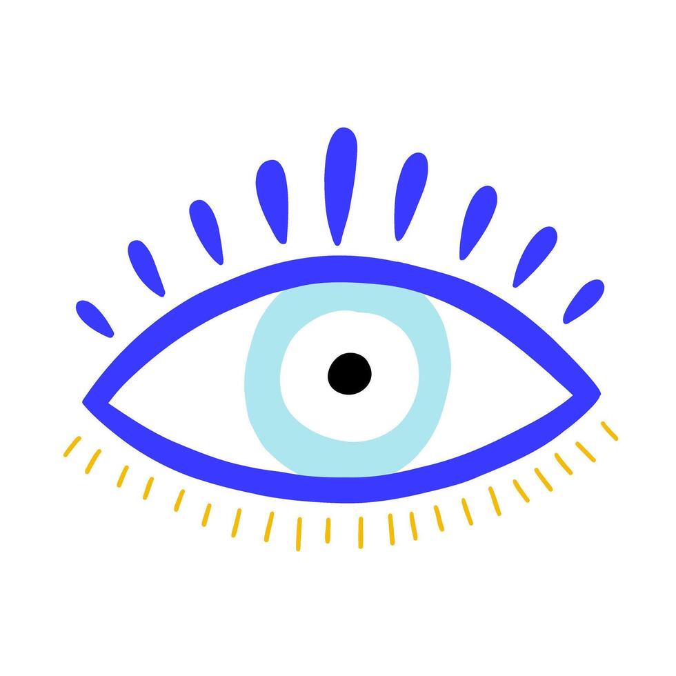 Eye evil turkish bead blue icon vector