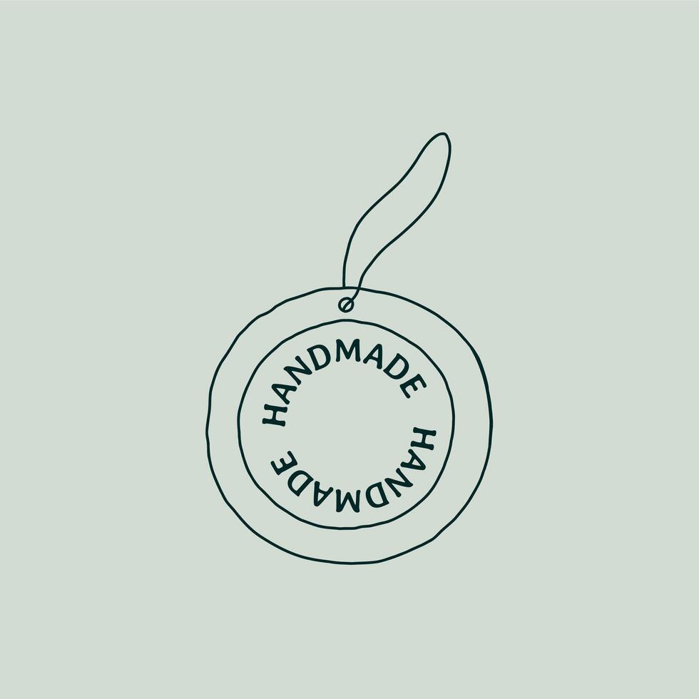 Handmade Farm Circle Label Logo vector
