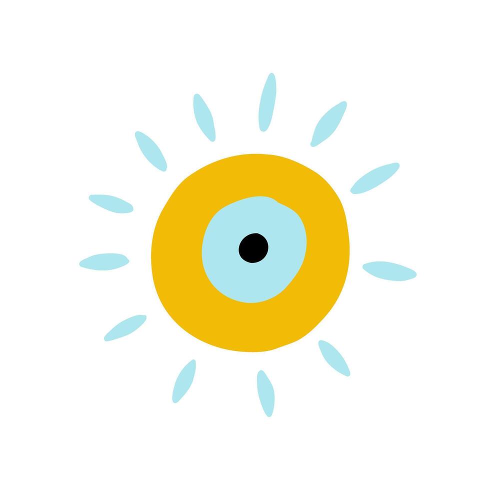 Eye evil turkish bead sun sign art vector