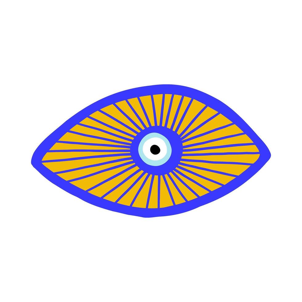 Eye evil turkish bead blue abstract sign vector