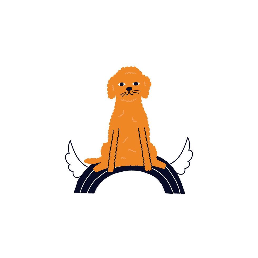 Soul of a dog on a rainbow with wings vector