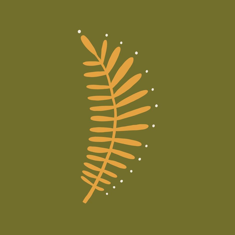 Simple Plant Leaf Folk Art vector