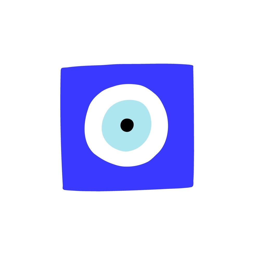 Eye evil turkish bead blue square vector