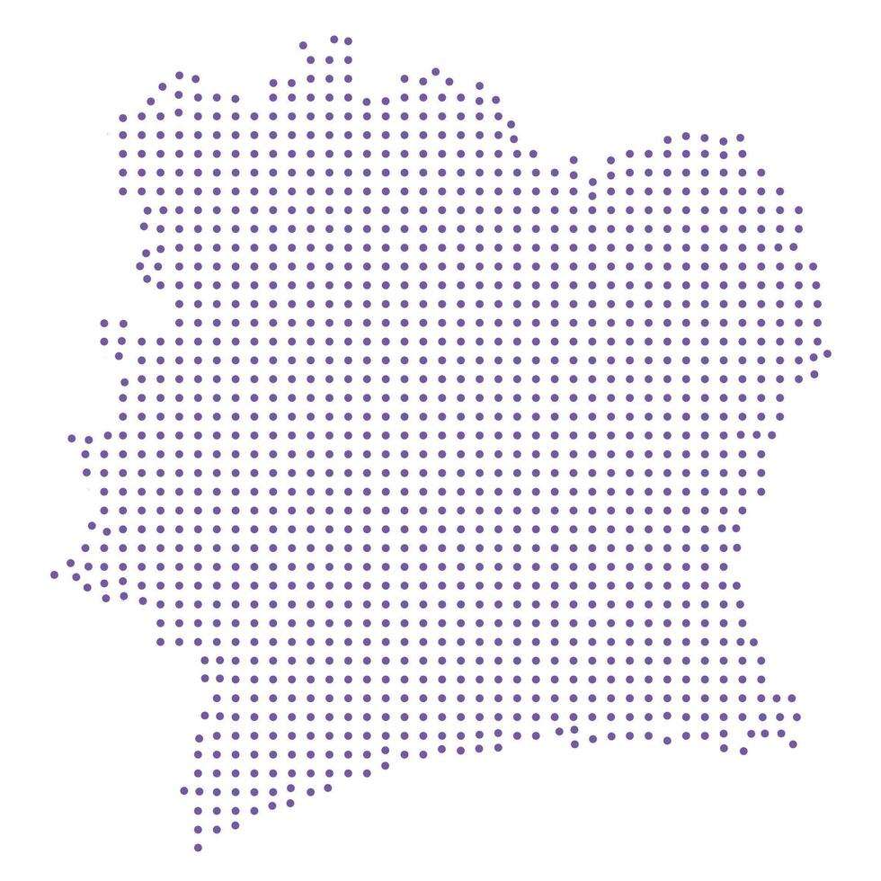 Ivory Coast map dotted pattern design purple circle vector