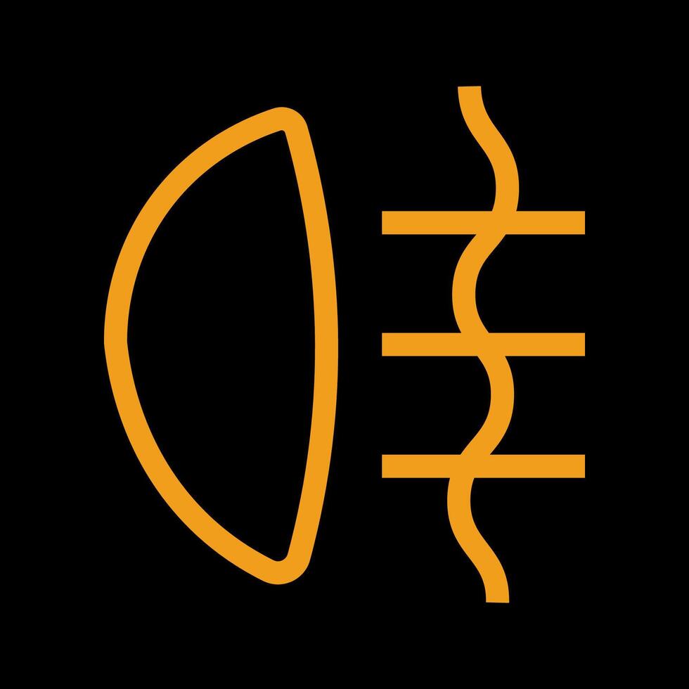 Rear fog lights simple sign of car dashboard engine light sign alert vector