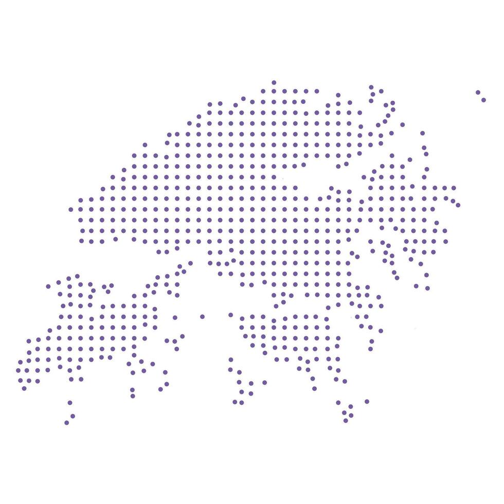 Hong Kong map dotted pattern design purple circle vector