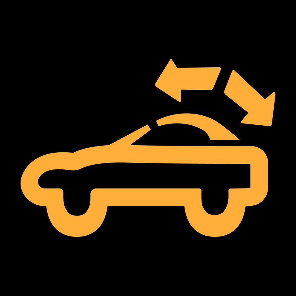 Convertible roof simple sign of car dashboard engine light sign alert vector