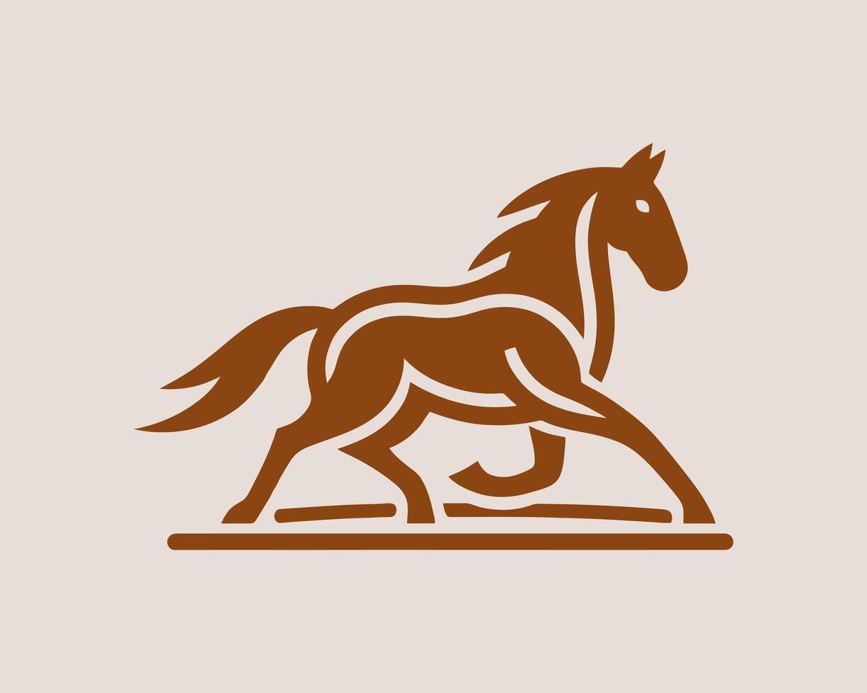 Horse full body logo for elegant company identity vector