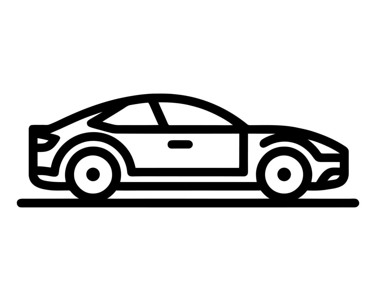 Minimalist line art car icon design vector