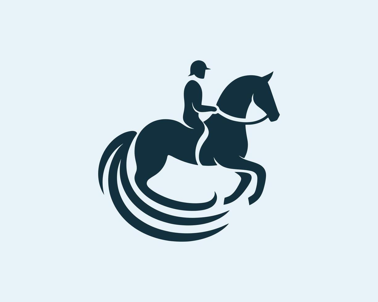 Horse rider logo design for business branding vector