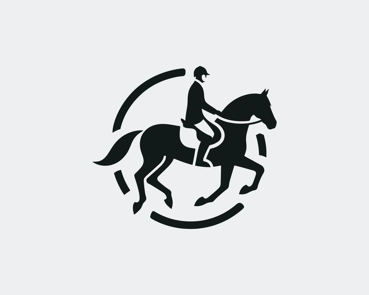 Horse rider minimal logo design for branding vector