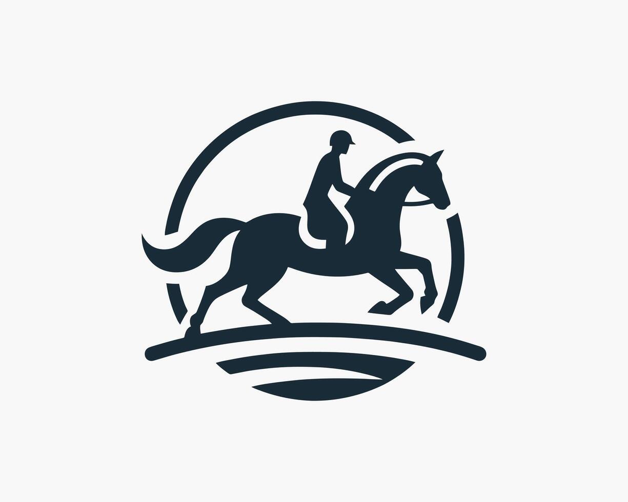 Horse rider logo design for modern branding vector
