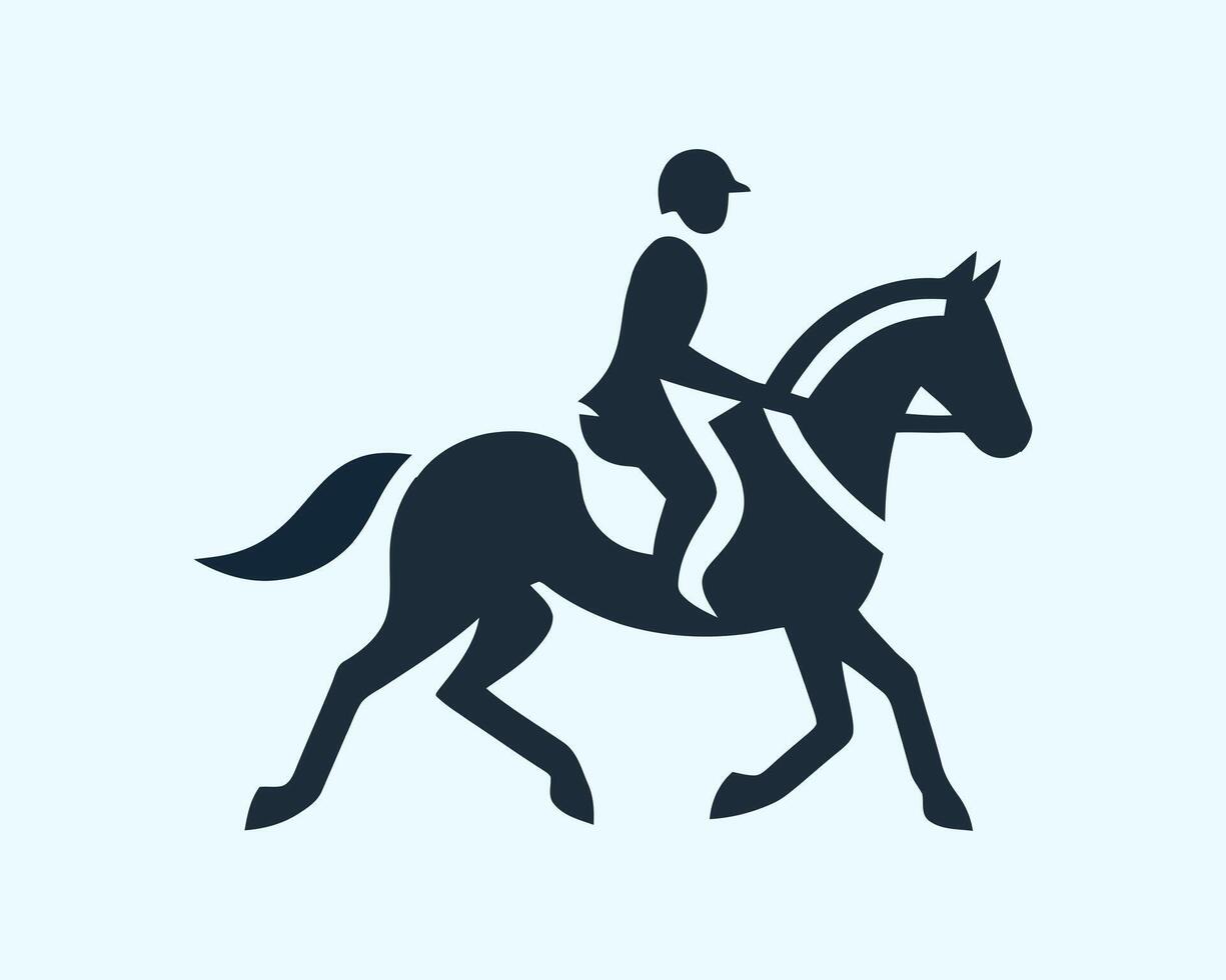 Horse rider logo design for professional branding vector