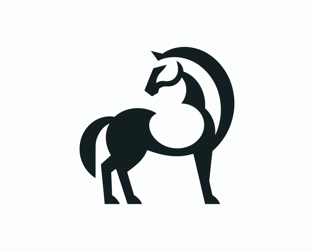 Horse full body abstract logo for brand identity vector