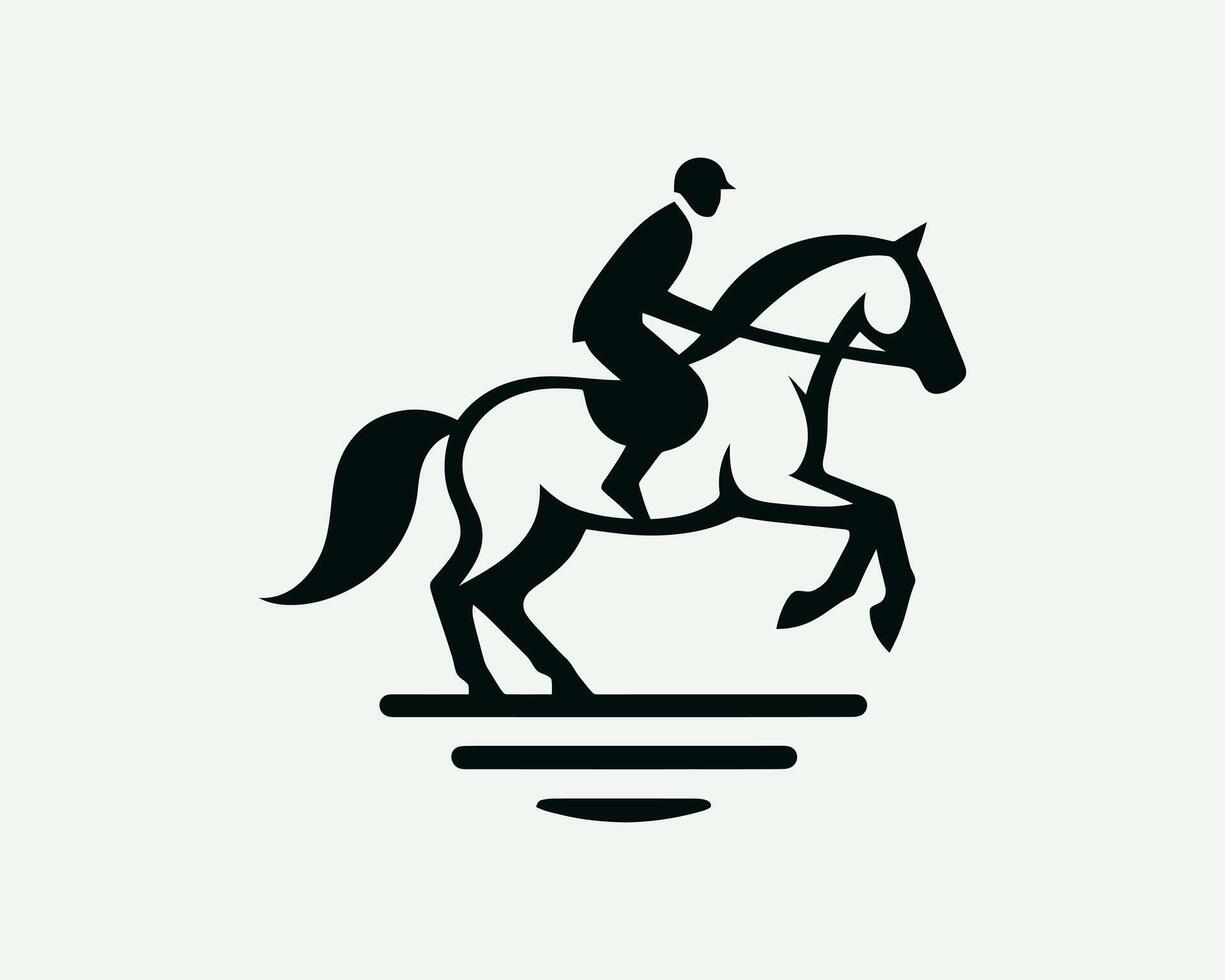 Horse rider silhouette logo for business use vector