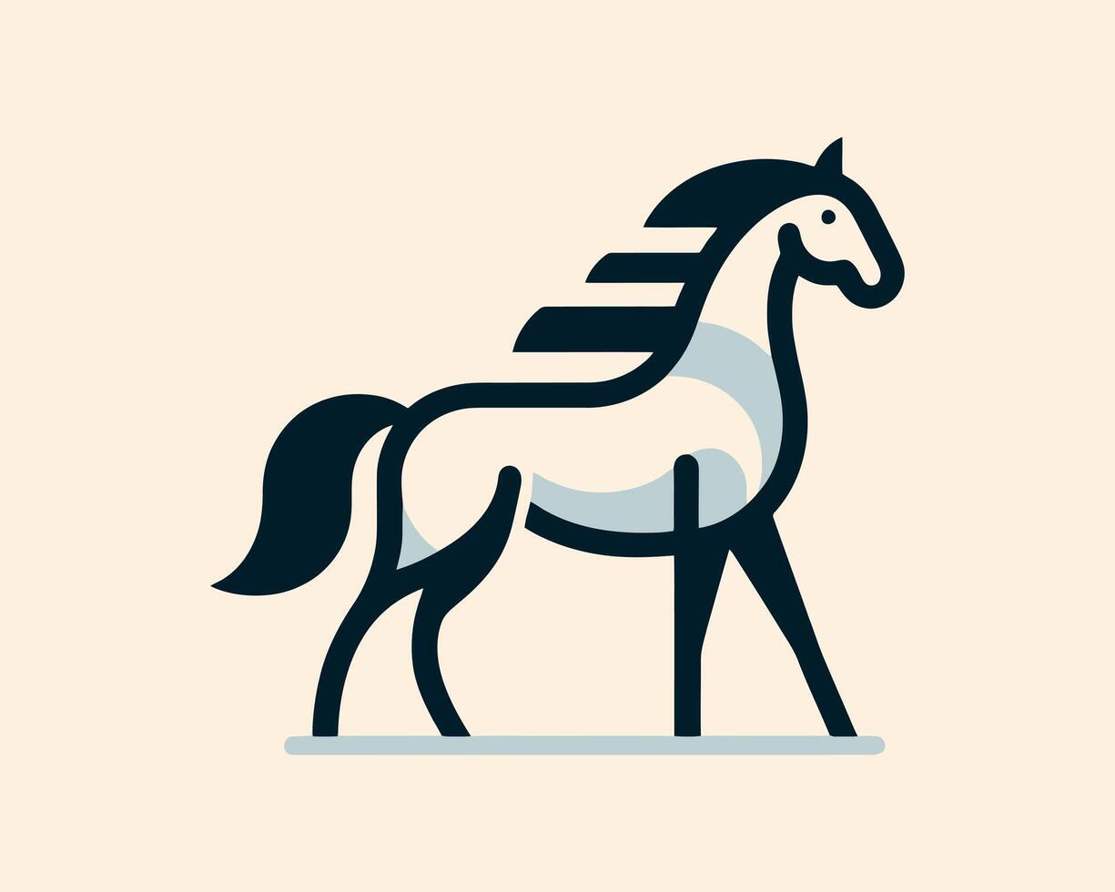 Horse full body logo for company branding vector